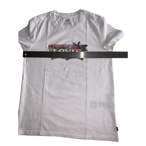 Levis Womens White Graphic T-Shirt Size S/P - Picture 5 of 9